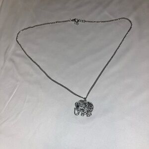 Silver Elephant Pendant Necklace